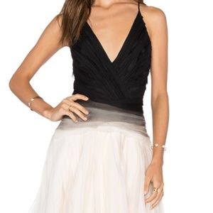 Never worn Halston Heritage Black/Ivory Ombre Tulle Size 6